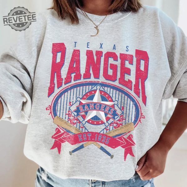 Vintage Texas Ranger Sweatshirt Vintage Texas Baseball Sweatshirt Texas Baseball Sweatshirt Ranger Shirt Unique revetee 1