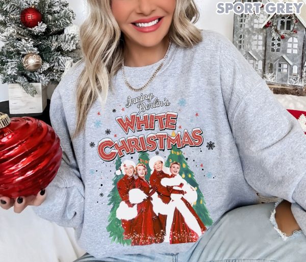 Vintage White Christmas Sweatshirt Christmas Movie Shirt White Christmas Movie 1954 Shirt Christmas Song Shirt Retro 90S Movie Shirt Unique revetee 4