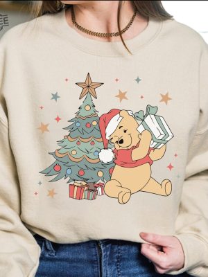 Winnie The Pooh Christmas Tree Shirt The Most Wonderful Time Of The Year Winnie The Pooh Christmas Lights Shirt Pooh Shirt Unique revetee 4