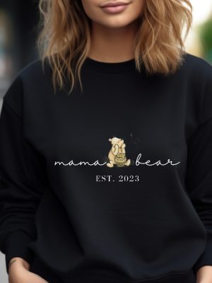 Custom Mama Bear Winnie The Pooh Sweatshirt Mama Est Shirt Christmas Gift For Mom Gift For New Mom Custom Mama Crewneck Pooh Bear Shirt Unique revetee 3