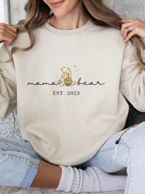 Custom Mama Bear Winnie The Pooh Sweatshirt Mama Est Shirt Christmas Gift For Mom Gift For New Mom Custom Mama Crewneck Pooh Bear Shirt Unique revetee 5