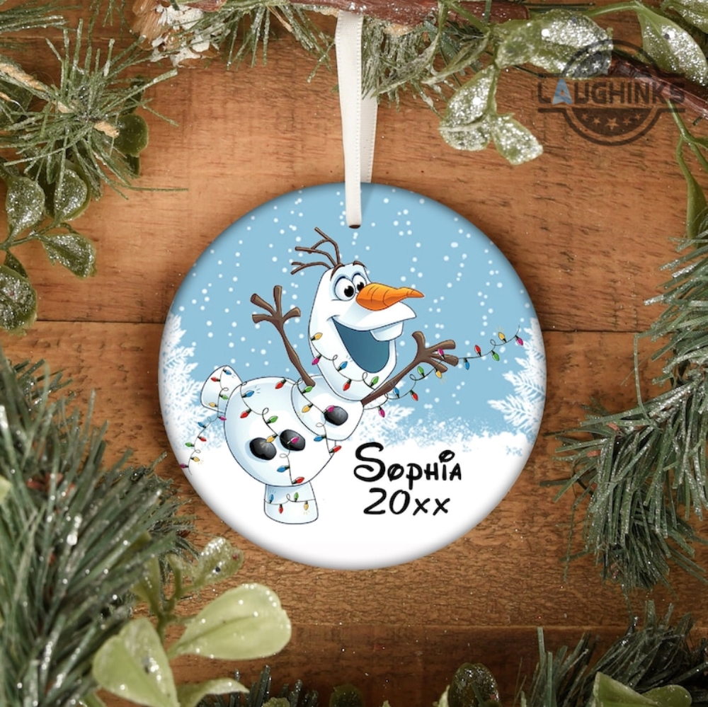 Elsa Christmas Ornament Olaf Frozen Xmas Tree Decoration Babys First Christmas Ornaments Olaf De Frozen Disney Ceramic Ornament Circle Heart Oval Star