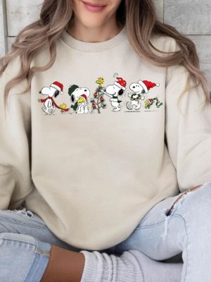 Charlie And The Snoopy Christmas Sweatshirt Christmas Tree Sweatshirt Snoopy Christmas Sweatshirt Unique revetee 3