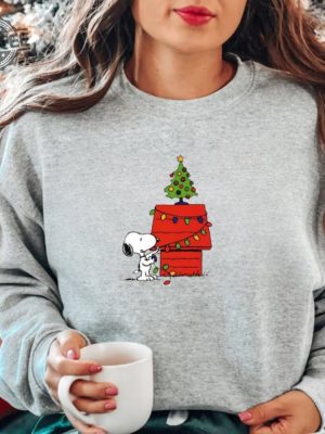 Charlie And The Snoopy Christmas Sweatshirt Christmas Cartoon Dog Sweatshirt Christmas Gift Vintage Sweatshirt Unique revetee 2