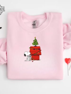 Charlie And The Snoopy Christmas Sweatshirt Christmas Cartoon Dog Sweatshirt Christmas Gift Vintage Sweatshirt Unique revetee 3