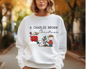 Charlie And The Snoopy Christmas Sweatshirt Christmas Cartoon Dog Sweatshirt Christmas Gift Vintage Sweatshirt Unique revetee 2 1