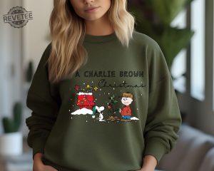 Charlie And The Snoopy Christmas Sweatshirt Christmas Cartoon Dog Sweatshirt Christmas Gift Vintage Sweatshirt Unique revetee 3 1