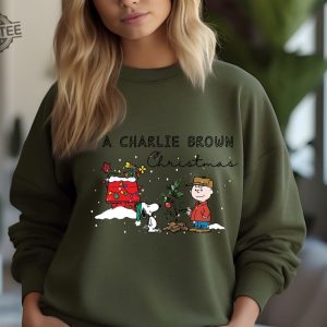 Charlie And The Snoopy Christmas Sweatshirt Christmas Cartoon Dog Sweatshirt Christmas Gift Vintage Sweatshirt Unique revetee 3 1