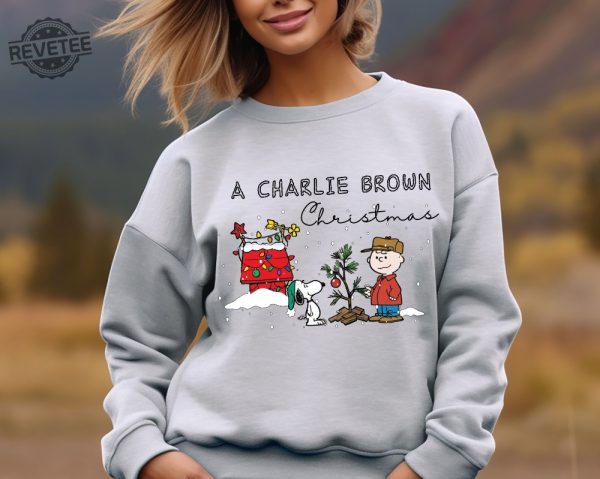 Charlie And The Snoopy Christmas Sweatshirt Christmas Cartoon Dog Sweatshirt Christmas Gift Vintage Sweatshirt Unique revetee 4