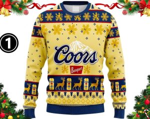 coors light ugly christmas sweater mens womens unisex all over printed artificial wool sweatshirt merry xmas gift for beer lovers coors light can brewing shirts laughinks 1