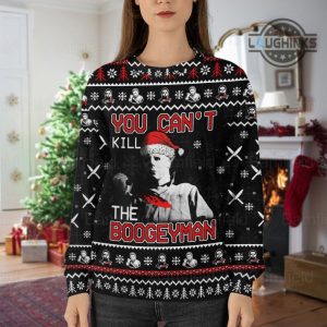 horror ugly christmas sweater all over printed michael myers artificial wool sweatshirt halloween costumes gift you cant kill the boogey man horror movie shirts laughinks 3