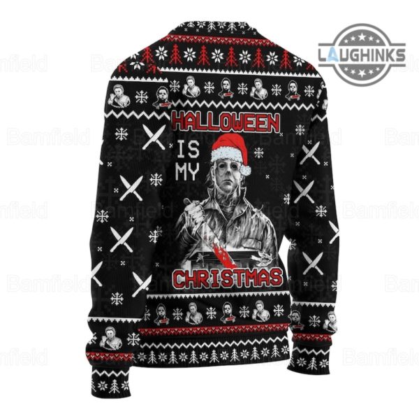 horror ugly christmas sweater all over printed michael myers artificial wool sweatshirt halloween costumes gift you cant kill the boogey man horror movie shirts laughinks 4