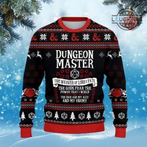 dungeons and dragons ugly christmas sweater all over printed game dnd artificial wool sweatshirt dice 2023 shirts classes dungeon master premium outfit laughinks 1