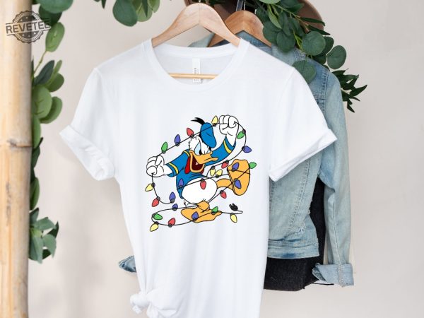 Duck With Christmas Light Shirt Donald Duck Christmas Light Shirt Disney Christmas Shirt Unisex T Shirt Christmas Gift For Kids revetee 1