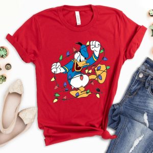 Duck With Christmas Light Shirt Donald Duck Christmas Light Shirt Disney Christmas Shirt Unisex T Shirt Christmas Gift For Kids revetee 3