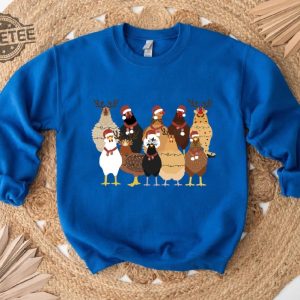 Christmas Chickens Sweatshirt Christmas Farm Sweatshirt Chicken Lover Xmas Gift Christmas Chickens Gift Farm Animal Sweatshirt For Women revetee 2