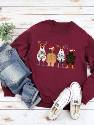 Christmas Chicken Sweatshirt Funny Christmas Hoodie Ugly Christmas Sweatshirt Chicken Lover Gift Christmas Sweatshirt Christmas Gift revetee 2