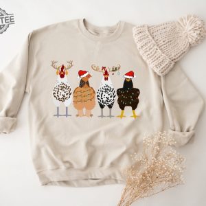 Christmas Chicken Sweatshirt Funny Christmas Hoodie Ugly Christmas Sweatshirt Chicken Lover Gift Christmas Sweatshirt Christmas Gift revetee 3