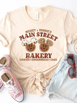 Mickey Minnie Main Street Bakery Shirt Christmas Gingerbread Shirt Sweater Disney Winter Shirt Disney Christmas Cookies Shirt revetee 4