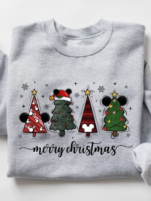 Disney Christmas Tree Sweatshirt Christmas Tree Mickey Minnie Christmas Tree Sweatshirt Santa Christmas Shirt Mickey Fan Gift Disney Gift revetee 2