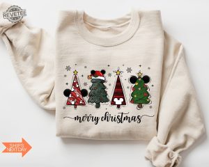 Disney Christmas Tree Sweatshirt Christmas Tree Mickey Minnie Christmas Tree Sweatshirt Santa Christmas Shirt Mickey Fan Gift Disney Gift revetee 3