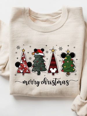 Disney Christmas Tree Sweatshirt Christmas Tree Mickey Minnie Christmas Tree Sweatshirt Santa Christmas Shirt Mickey Fan Gift Disney Gift revetee 3