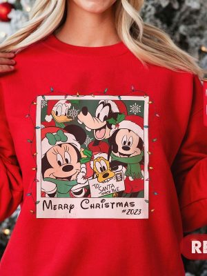 Retro Mickey And Friends Sweatshirt Christmas Disney Sweatshirt Family Holiday Trip Xmas Disneyland Shirt Mickey Chistmas Vintage Shirt revetee 2