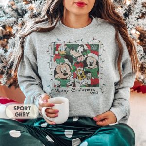 Retro Mickey And Friends Sweatshirt Christmas Disney Sweatshirt Family Holiday Trip Xmas Disneyland Shirt Mickey Chistmas Vintage Shirt revetee 3