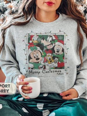 Retro Mickey And Friends Sweatshirt Christmas Disney Sweatshirt Family Holiday Trip Xmas Disneyland Shirt Mickey Chistmas Vintage Shirt revetee 3