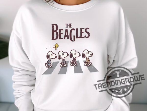 The Beagles Sweatshirt Abbey Road Inspired Sweatshirt Fall Dogs Sweatshirt Funny Beatles Inspired Apparel Cartoon Sweatshirt trendingnowe.com 1