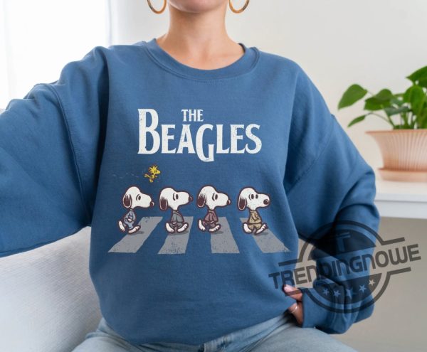 Snoopy Shirt The Beagles Sweatshirt Abbey Road Inspired Shirt Fall Dogs Shirt Funny Beatles Inspired Apparel Cartoon Sweater Snoopy trendingnowe.com 3