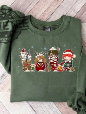 Magic Harry Coffee Latte Christmas Sweatshirt Unique revetee 6