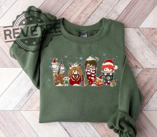 Magic Harry Coffee Latte Christmas Sweatshirt Unique revetee 6