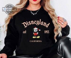 mickey christmas sweatshirt tshirt hoodie mens womens kids vintage disneyland est 1955 california christmas shirt mickey mouse xmas light up sweater laughinks 1