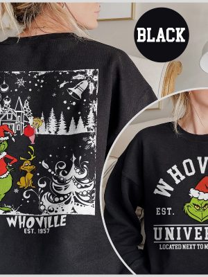 Christmas Whoville University Est 1957 Sweatshirt Retro Grinch Christmas Sweatshirt Merry Grinchmas Sweatshirt Christmas Sweatshirt revetee 4