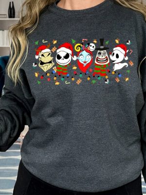 Disney The Nightmare Before Christmas Zero Shirt Zero Dog Xmas Shirt Ooogie Boogie Christmas T Shirt Jack Sally Christmas Party Shirt revetee 3