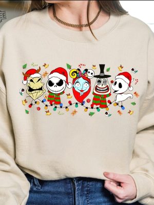 Disney The Nightmare Before Christmas Zero Shirt Zero Dog Xmas Shirt Ooogie Boogie Christmas T Shirt Jack Sally Christmas Party Shirt revetee 4