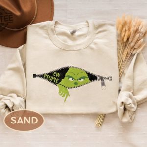 Ew People Whoville Sweatshirt Christmas The Grinch Shirt Christmas Green Goblin Grinchmas Hoodie Ew Grinch Face Xmas Gift For Christmas revetee 3