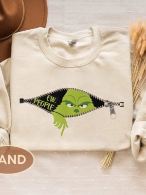 Ew People Whoville Sweatshirt Christmas The Grinch Shirt Christmas Green Goblin Grinchmas Hoodie Ew Grinch Face Xmas Gift For Christmas revetee 3