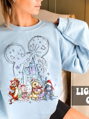 Vintage Disney Winnie The Pooh Christmas Sweatshirt Pooh Eeyore Tigger Piglet Christmas Castle Shirt Disneyland Christmas Holiday Gift Tee revetee 2