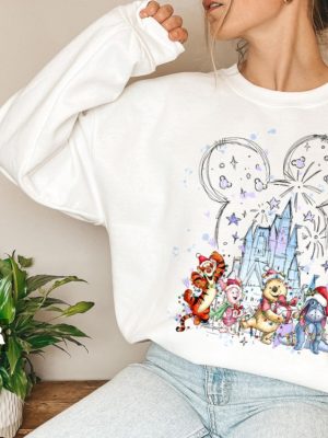 Vintage Disney Winnie The Pooh Christmas Sweatshirt Pooh Eeyore Tigger Piglet Christmas Castle Shirt Disneyland Christmas Holiday Gift Tee revetee 3