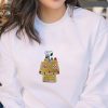 Embroidered Gingerbread House Crewneck Unisex Sweatshirt Embroidery Peanuts Inspired Snoopy Sweater Peanuts Sweater Funny Christmas Gift revetee 1
