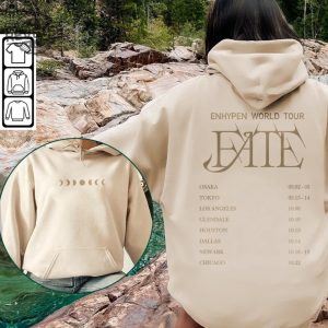 Enhypen Kpop Shirt World Tour Fate 2023 Tee Double Side Engene Hoodie Vintage Retro Merch Unisex Bootleg Sweatshirt Unique revetee 6