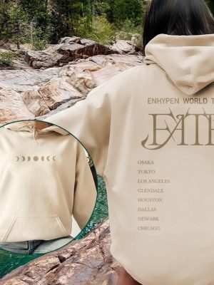 Enhypen Kpop Shirt World Tour Fate 2023 Tee Double Side Engene Hoodie Vintage Retro Merch Unisex Bootleg Sweatshirt Unique revetee 6