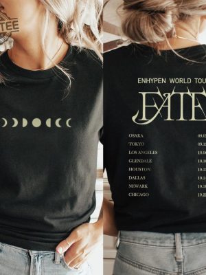 Enhypen Kpop Shirt World Tour Fate 2023 Tee Double Side Engene Hoodie Vintage Retro Merch Unisex Bootleg Sweatshirt Unique revetee 7