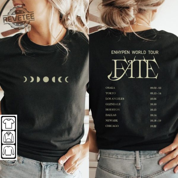 Enhypen Kpop Shirt World Tour Fate 2023 Tee Double Side Engene Hoodie Vintage Retro Merch Unisex Bootleg Sweatshirt Unique revetee 7