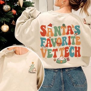 Vet Tech Christmas Sweatshirt Veterinary Technician Gift Christmas Gift For Veterinarian Santas Favorite Vet Tech Shirt Unique revetee 4