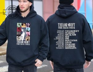 taylor swift eras tour sweatshirt tshirt hoodie mens womens double sided eras tour outfit gift for swifties fearless red reputation 1989 lover midnights shirts laughinks 1