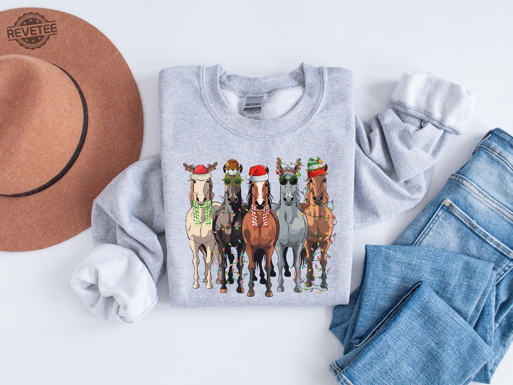 Horse Christmas Sweatshirt Western Christmas Horse Shirt Womens Christmas Sweater Funny Christmas Shirt Horse Lover Gift Holiday Sweater Unique