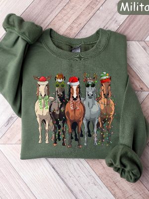 Horse Christmas Sweatshirt Western Christmas Horse Shirt Womens Christmas Sweater Funny Christmas Shirt Horse Lover Gift Holiday Sweater Unique revetee 4